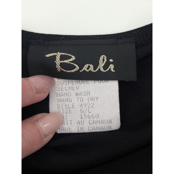 Bali Vintage Rouged Black Sweetheart Neck Sleeveless Stretch Blouse Size Large - Picture 5 of 7